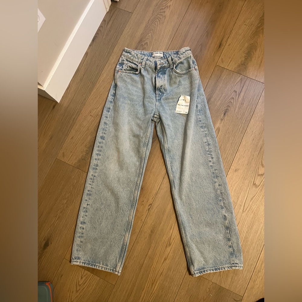 Free People High-Rise Light Wash Blue Jeans